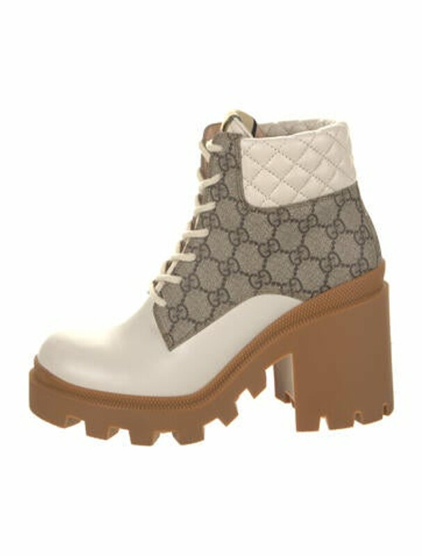 Gucci Coated Canvas Combat Boots - ShopStyle