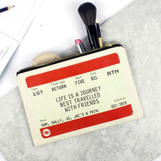 Of Life & Lemons Personalised Train Ticket Friendship Make Up Bag