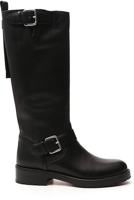 RED Valentino Buckled Biker Boots - ShopStyle