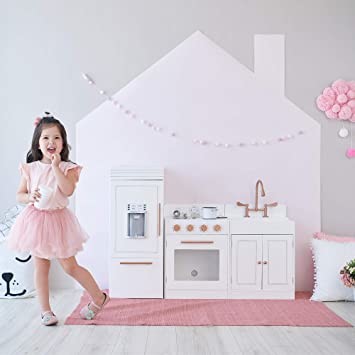 Teamson Kids - Little Chef Paris Modern Play Kitchen - White / Rose Gold