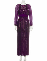 Thumbnail for your product : Jenny Packham Crew Neck Long Dress Purple