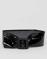 Thumbnail for your product : ASOS Design 80s Patent Waist Sash Belt With Square Buckle