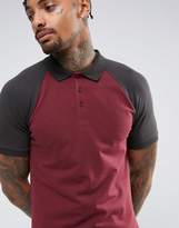 Thumbnail for your product : ASOS Design Longline Muscle Polo With Contrast Raglan