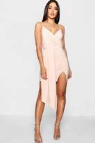 Thumbnail for your product : boohoo Strappy Drape Front Wrap Bodycon Dress