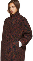 Thumbnail for your product : Áeron Navy and Burgundy Gropius Cocoon Coat