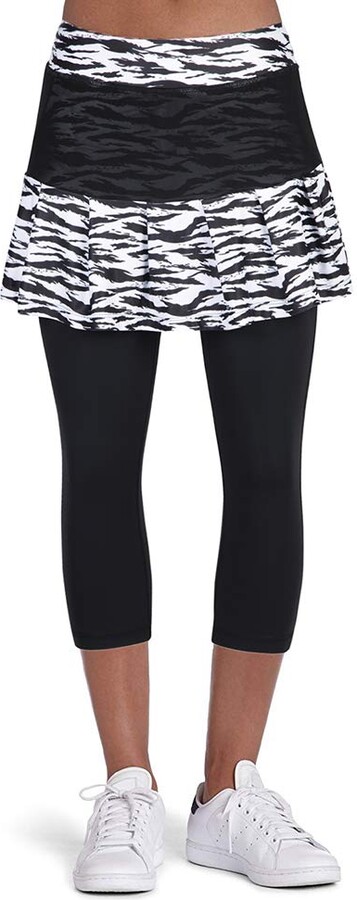 Leggings Donna Con Gonna Incorporata - Pantaloni Sportivi Per Tennis, Corsa E Yoga - Vita Alta E Tasche - Tessuto Elasticizzato Asciugatura Rapida - Foto 4