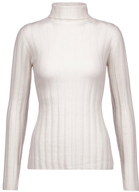 Milly Ribbed Cashmere Turtleneck Sweater