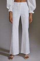 Thumbnail for your product : Maeve The Naomi Wide-Leg Flare Pants White