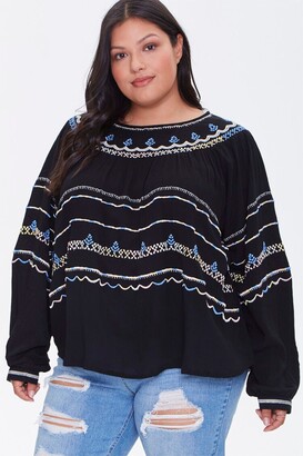 plus size peasant tops cheap