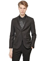 Thumbnail for your product : Emporio Armani Wool Broken Pinstriped Jacket
