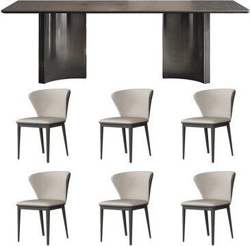 ASS Comfort Zone Light luxury simple black dining table and chair
