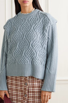 Thumbnail for your product : REMAIN Birger Christensen Diana Cable-knit Cotton-blend Sweater - Blue
