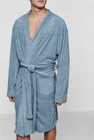 Thumbnail for your product : boohoo Grey Dressing Gown In Towelling