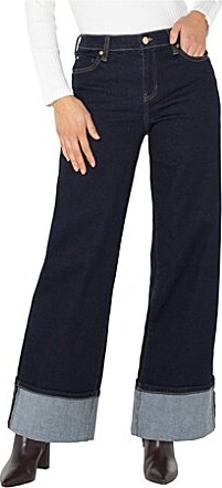 Liverpool Los Angeles Morgan Stretch Denim Wide Leg Cuffed Jeans