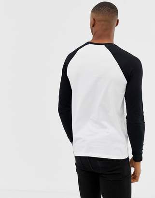 ASOS Design DESIGN long sleeve raglan t-shirt with city print
