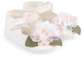 Thumbnail for your product : MonnaLisa Newborn baby flats with flowers