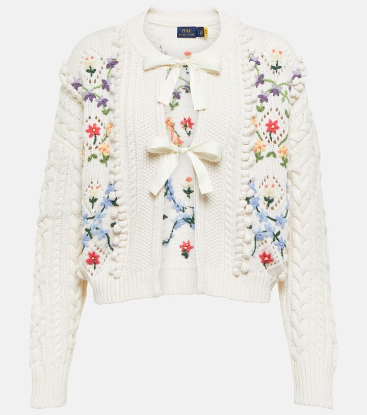 Polo Ralph Lauren Embroidered woolblend cardigan ShopStyle