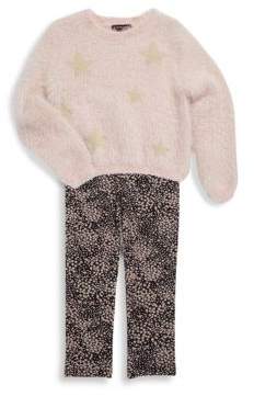 Imoga Toddler's, Little Girl's & Girl's Gold Star Fuzzy Sweater