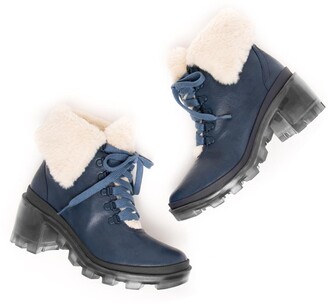 light blue fur boots