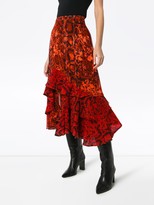 Thumbnail for your product : Preen by Thornton Bregazzi Delaney snake-print asymmetrical skirt