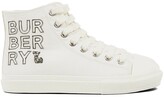 Thumbnail for your product : Burberry Logo Print Cotton Lace-up Sneakers
