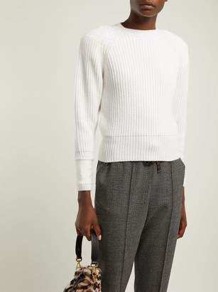 Fendi Embroidered Cuff Cashmere Sweater - Womens - White