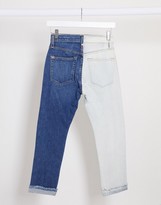 alice and olivia two tone jeans