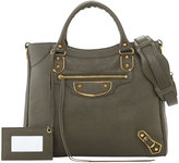 Thumbnail for your product : Balenciaga Metallic Edge Classic Velo Bag, Olive