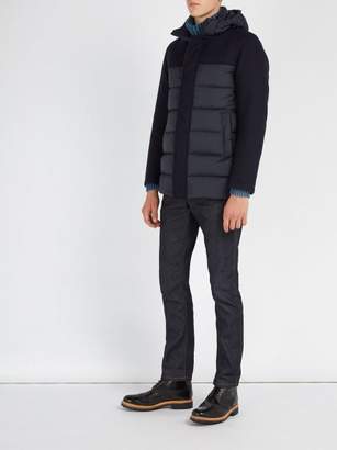 Herno Contrast Panel Quilted Down Jacket - Mens - Navy