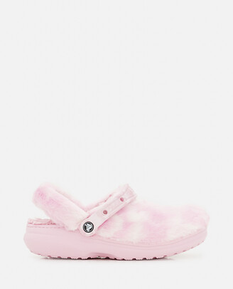 classic fur sure crocs pink