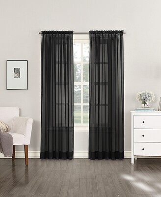 No. 918 Sheer Voile Rod Pocket Top Curtain Panel, 59" x 63"