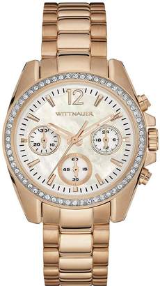 Wittnauer Women's Gold Tone Steel Bracelet & Bracelet Quartz MOP Dial Chronograph Watch WN4073