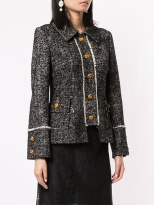 Dolce & Gabbana Tweed Logo Button Jacket