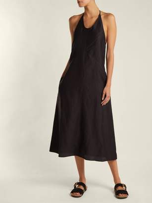Raey Backless Seam Detail Halterneck Dress - Womens - Black