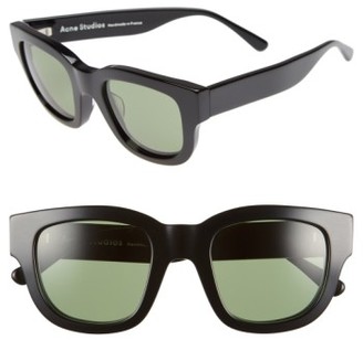 Acne Studios Women's 'Frame' 46Mm Sunglasses - Black / Green