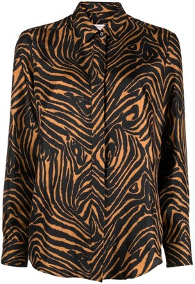 Alberto Biani Zebra-Print Silk Shirt