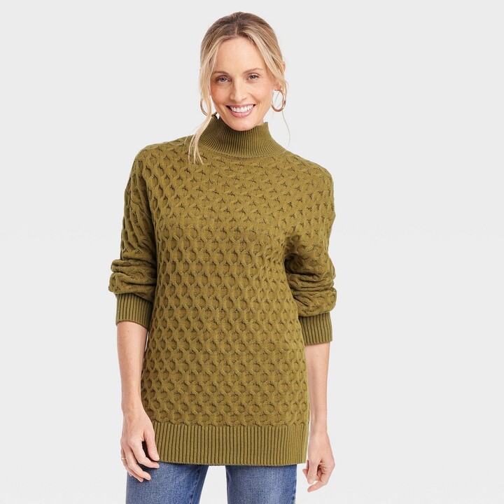 Knox Rose™ Women's Mock Turtleneck Sweater Olive M - ShopStyle