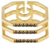 Thumbnail for your product : Gucci 18K Running G Black Diamond Ring