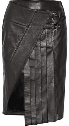 Belstaff Beatrix Wrap-Effect Leather Skirt