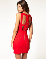 Thumbnail for your product : ASOS Cut Out Body-Conscious Dress with Mesh Insert