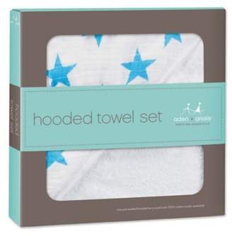 Aden Anais aden + anais® Hooded Towel and Muslin Washcloth Set in Fluro Blue