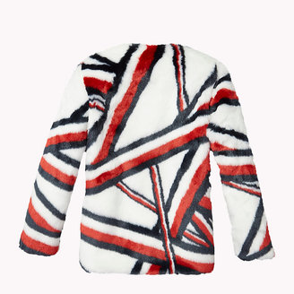 Tommy Hilfiger Faux Fur Signature Stripe Jacket