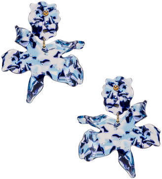 Lele Sadoughi Paper Lily Earrings in Ocean Blue | FWRD