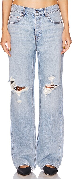 GRLFRND Bella Low Rise Boyfriend - ShopStyle Distressed Jeans