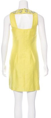 Emilio Pucci Linen-Blend Embellished Dress