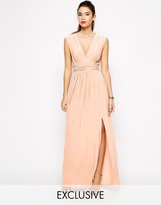 Thumbnail for your product : Love Plunge Neck Maxi Dress with Wrap Belt