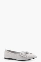 Thumbnail for your product : boohoo Bow & Stud Trim Loafers