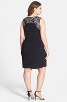 Thumbnail for your product : Adrianna Papell Lace Yoke Banded Dress (Plus Size)