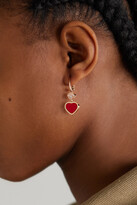 Thumbnail for your product : Chopard Happy Hearts 18-karat Rose Gold, Diamond And Red Stone Earrings - One size