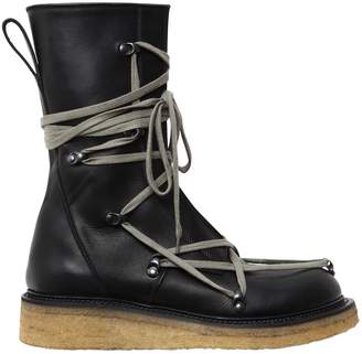 Rick Owens 30mm Lace Up Creeper Leather Boots